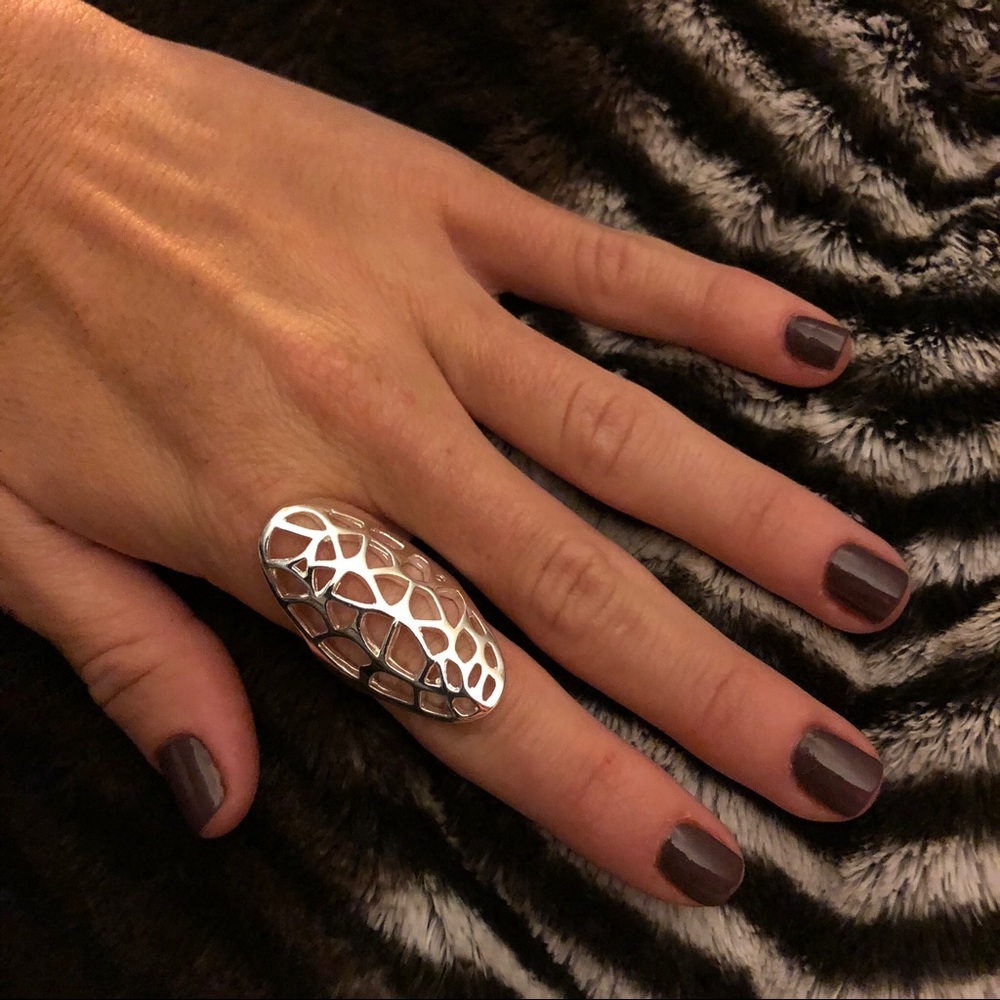 925 Sterling Silver Oval Saddle Ring